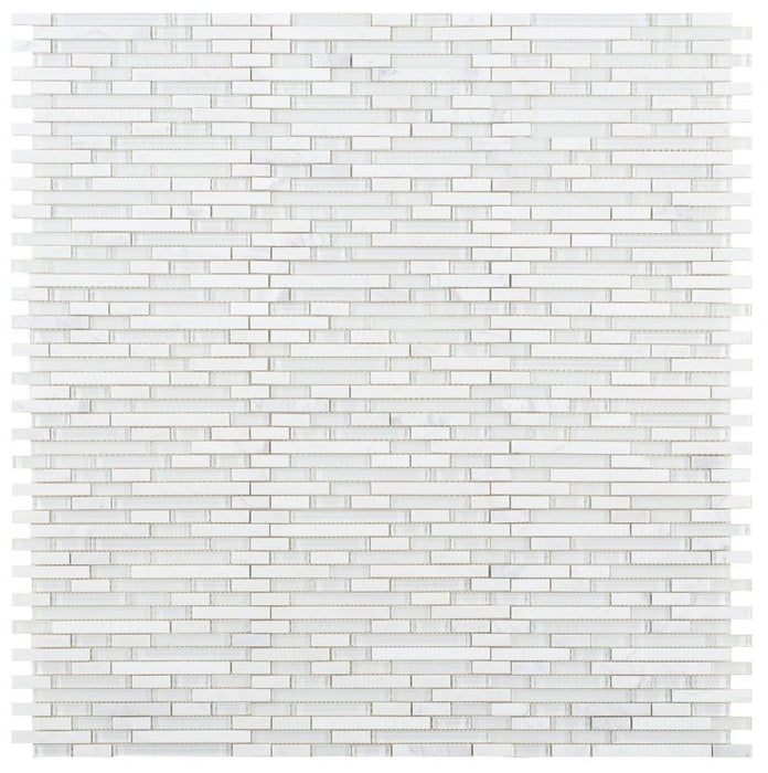 Elysium - Linear Victory New 11.75 in. x 12 in. Glass and Stone Mosaic