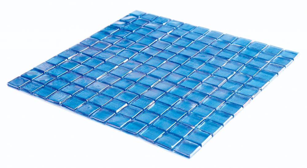 Elysium - Laguna Fancy Blue Square 11.75 in. x 11.75 in. Stained Glass Tile