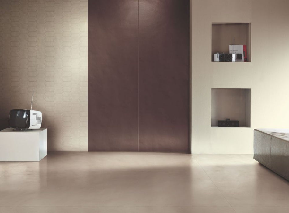 Elysium - Neutra 02. 24 in. x 48 in. Porcelain Tile - Polvere floor installation