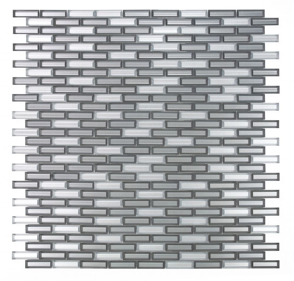 Elysium - Fierro Cinder 11.75 in. x 11.75 in. Glass Subway Mosaic