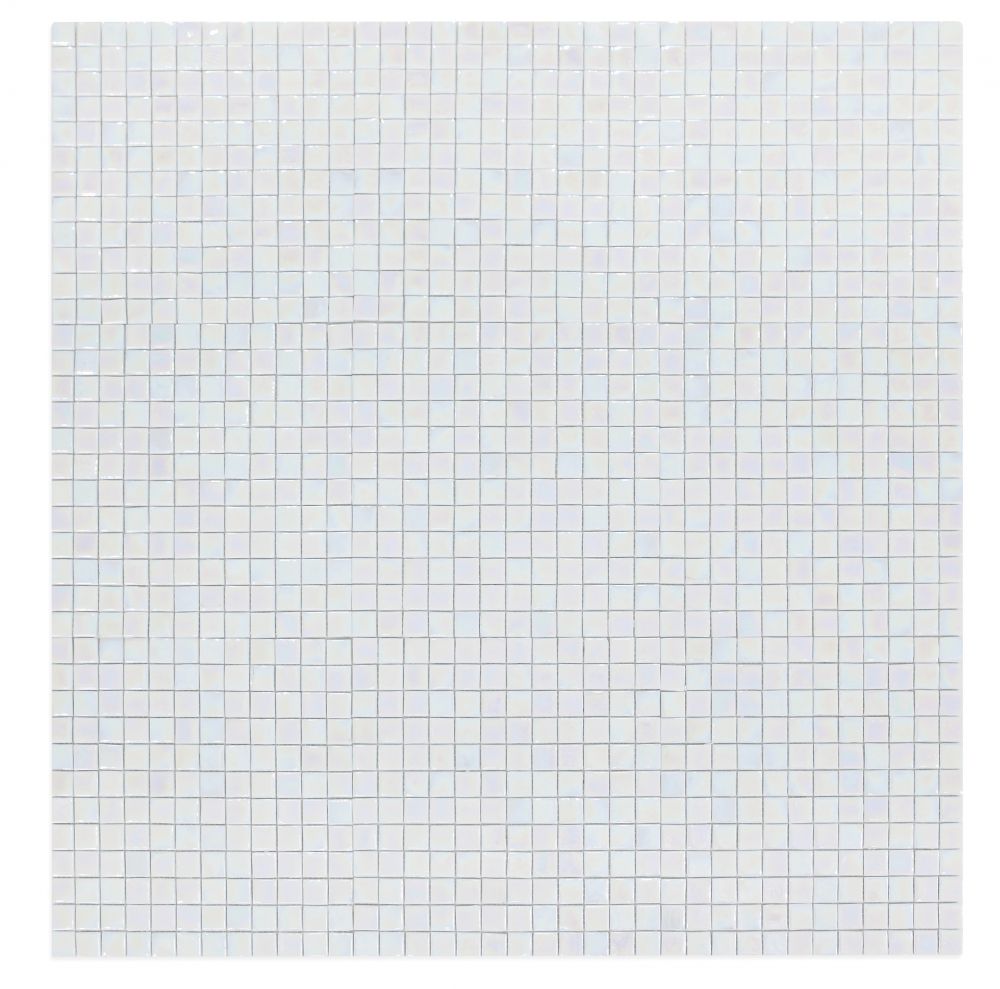 Elysium - Laguna White Square 11.75 in. x 11.75 in. Stained Glass Tile