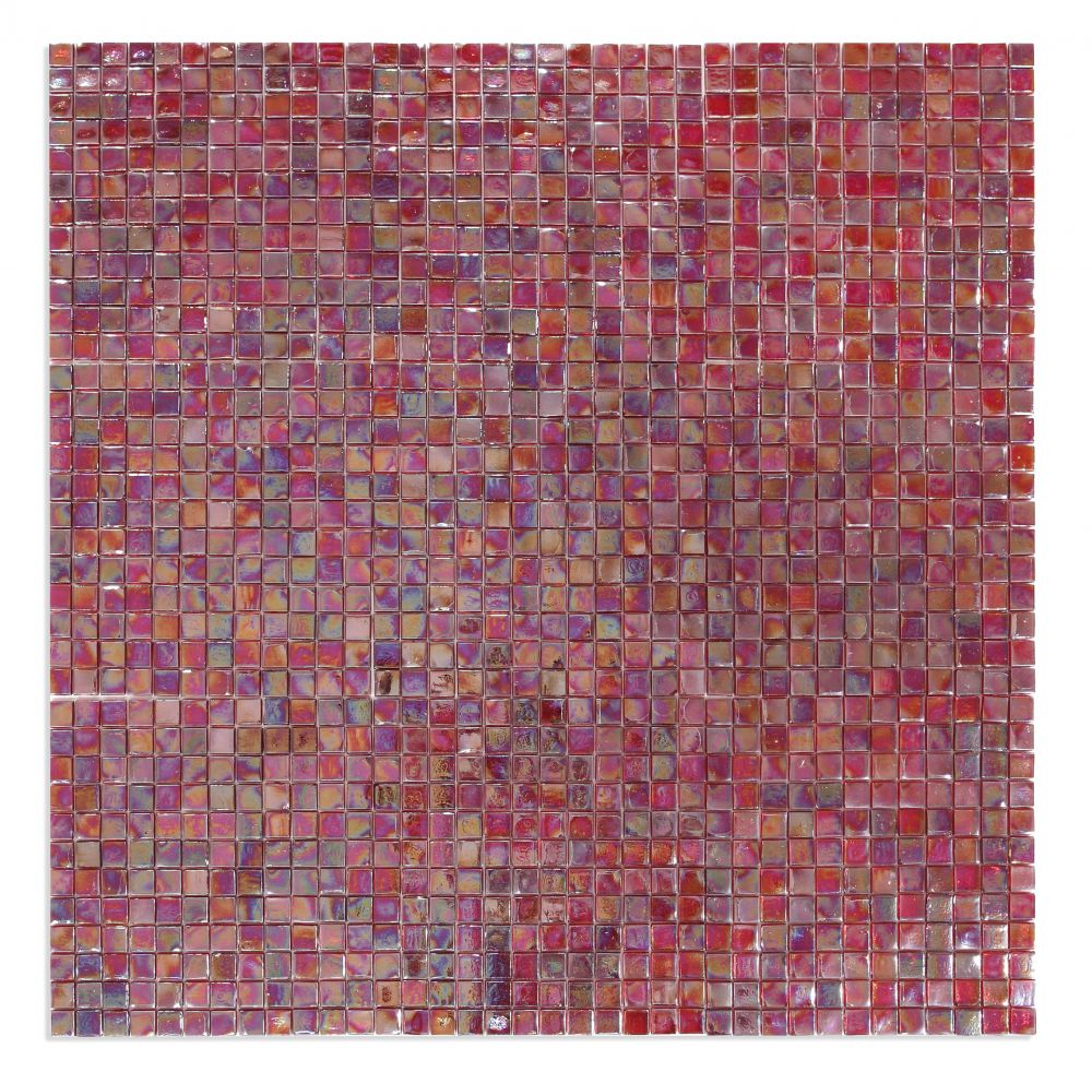 Elysium - Laguna Burgundy Square 11.75 in. x 11.75 in. Stained Glass Tile