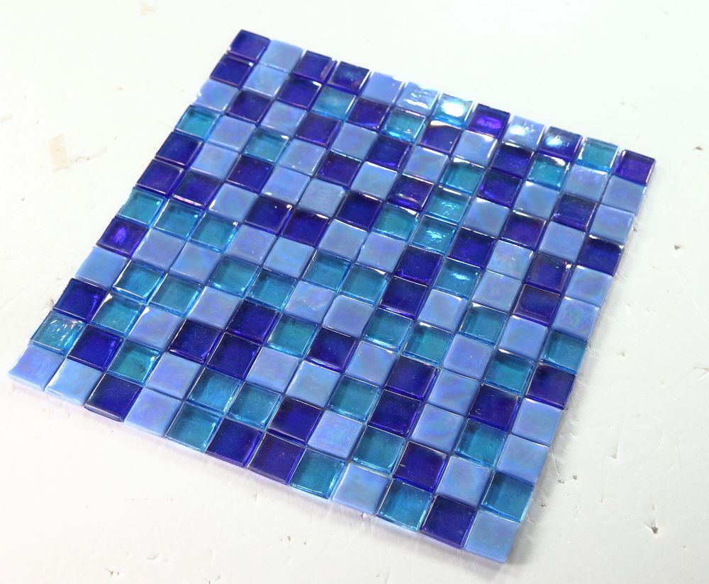 Elysium - Laguna Ocean Square 11.75 in. x 11.75 in. Stained Glass Tile