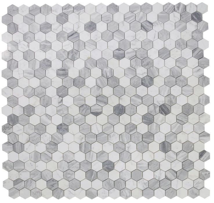 Elysium - Hexagon 2" x 2" Marble Mosaic - Dusk