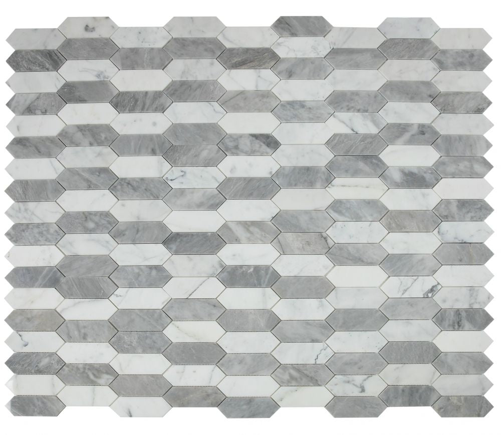 Elysium - Elongated Hex 11.75 in. x 15 in. Marble Mosaic - Dusk