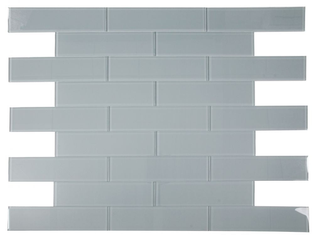 Elysium - Lucy Grey 4 in. x 16 in. Glass Mosaic