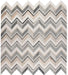 Elysium - Chevron 11.75 in. x 12.25 in. Marble Mosaic - Ravenna Blue