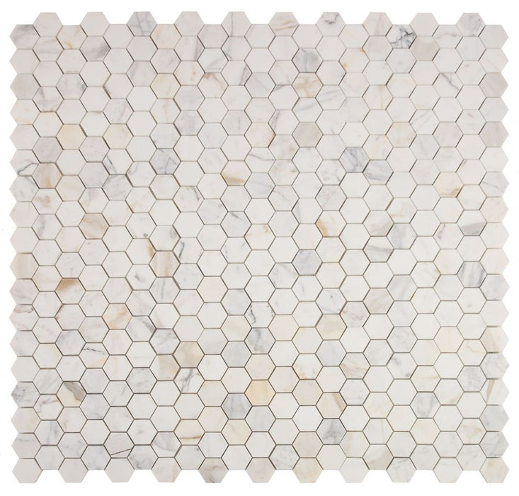 Elysium - Hexagon 2" x 2" Marble Mosaic - Calacatta Gold Polished