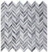 Elysium - Chevron 11.75 in. x 12 in. Marble Mosaic - Shadow Lava