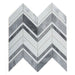 Elysium - Chevron 11.75 in. x 12.25 in. Marble Mosaic - Ravenna Grey