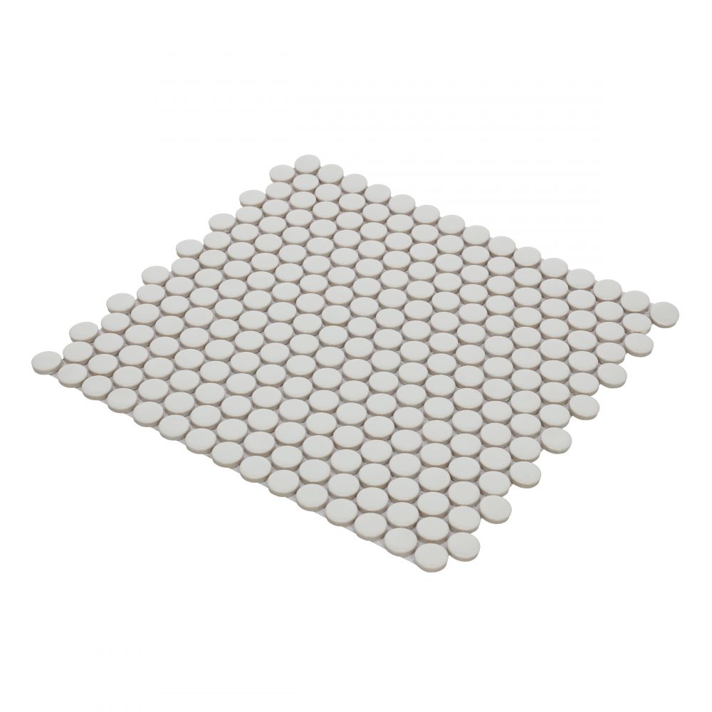 Elysium - Penny Round 11.5 in. x 12.25 in. Porcelain Mosaic - Natural Grey Matte