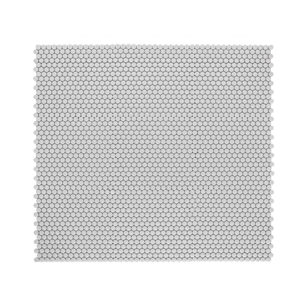 Elysium - Penny Round 11.5 in. x 12.25 in. Porcelain Mosaic - Natural Grey Matte