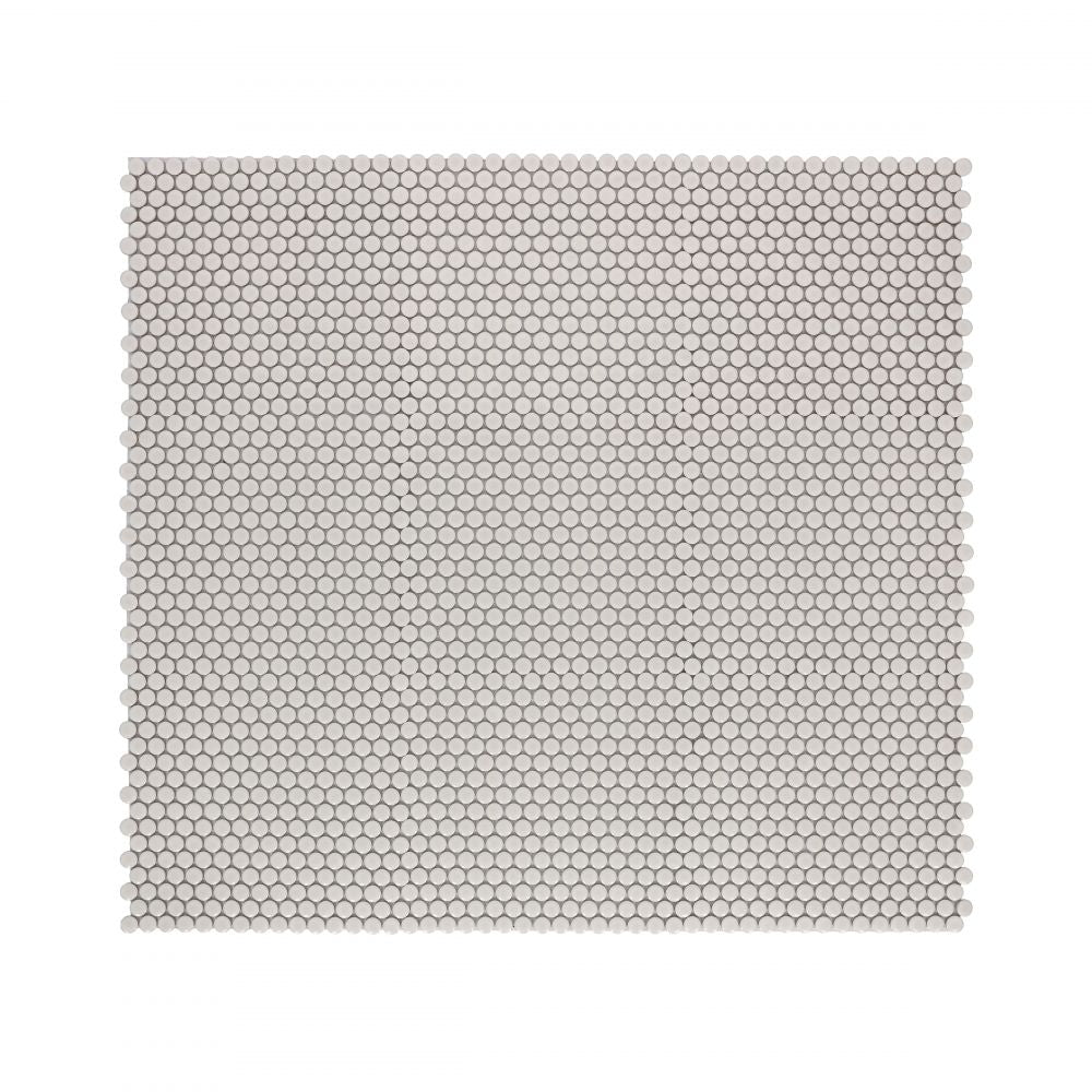 Elysium - Penny Round 11.5 in. x 12.25 in. Porcelain Mosaic - Natural Grey Glossy