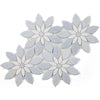 See Elysium - Daisy Bloom Ocean 11.75 in. x 13.25 in. Glass and Stone Mosaic
