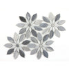 See Elysium - Daisy Bloom Blue 11.75 in. x 13.25 in. Glass and Stone Mosaic