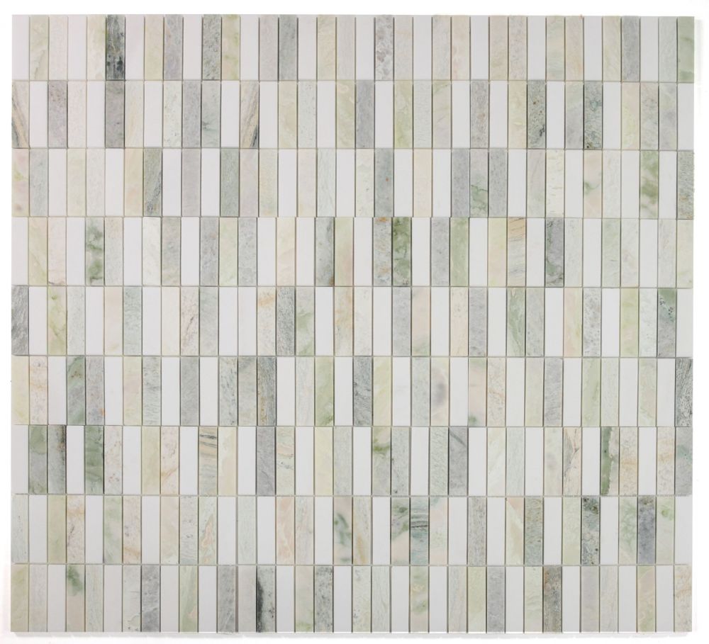 Elysium - Slot 11.75 in. x 11.75 in. Marble Mosaic - Green