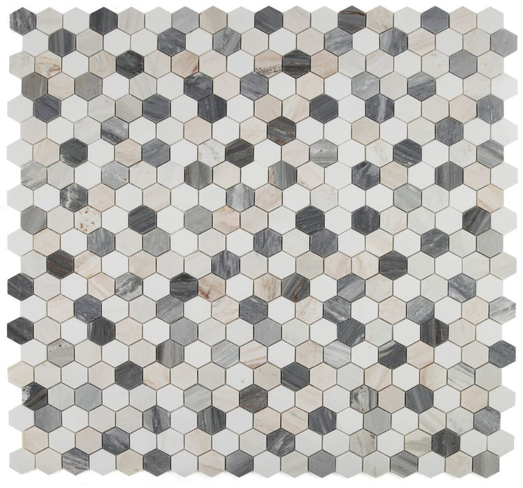 Elysium - Hexagon 2" x 2" Marble Mosaic - Beach