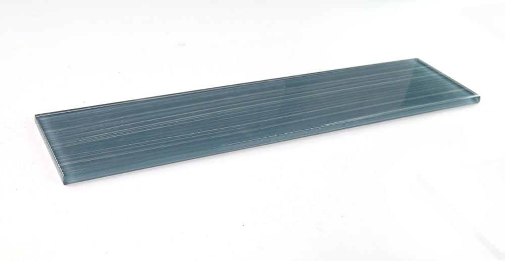 Elysium - Lucy Pacific Blue Painting 4 in. x 16 in. Glass Mosaic