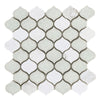 See Elysium - Van Gogh Carrara 10.5 in. x 12.5 in. Crackle Glass and Stone Mosaic