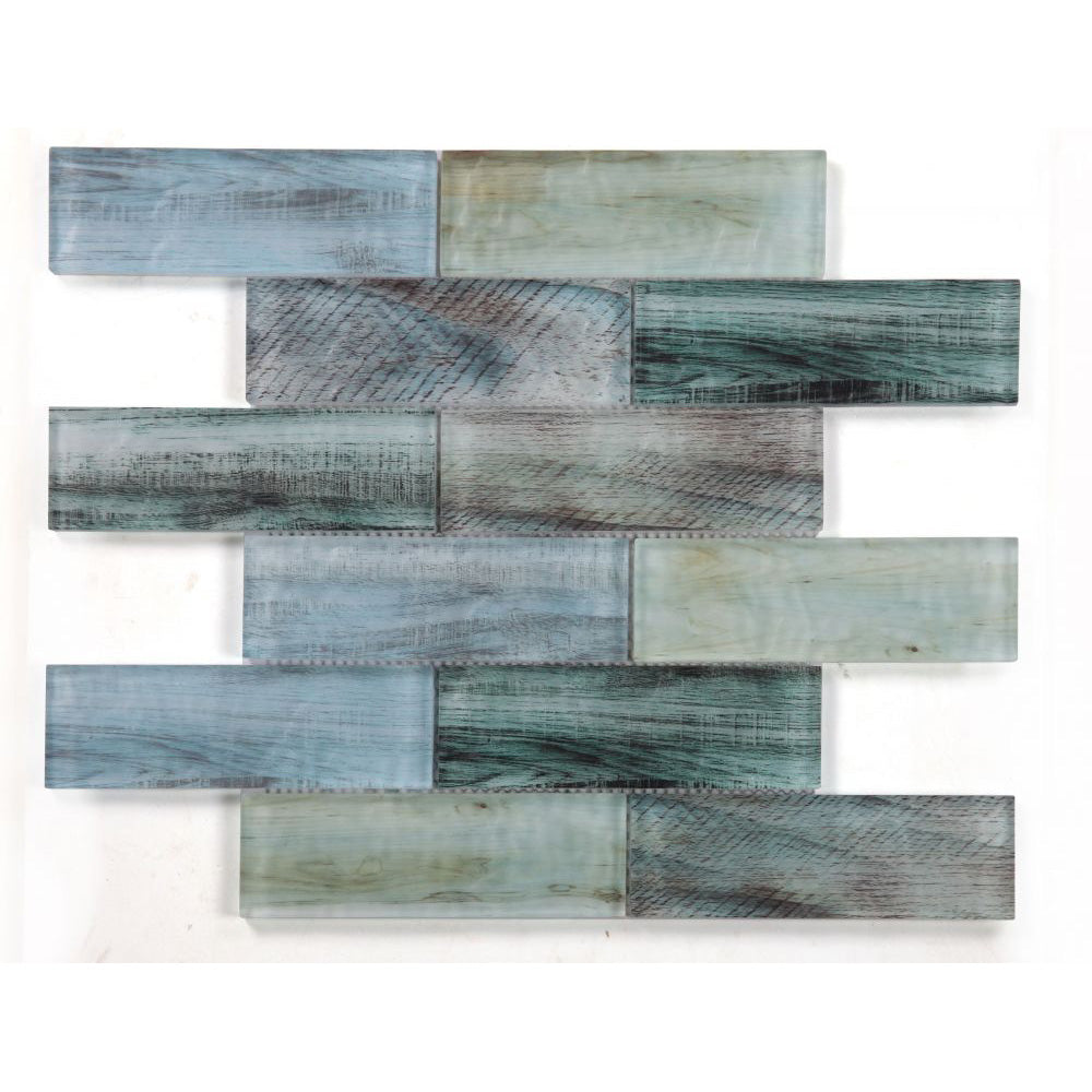 Elysium - Art 11.75 in. x 11.75 in. Glass Mosaic - Wood Lake