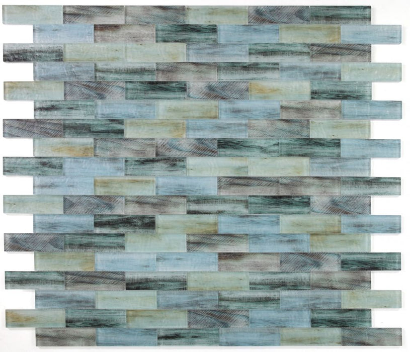 Elysium - Art 11.75 in. x 11.75 in. Glass Mosaic - Wood Lake