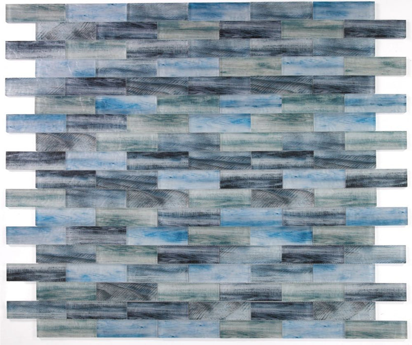 Elysium - Art 11.75 in. x 11.75 in. Glass Mosaic - Wood Ocean