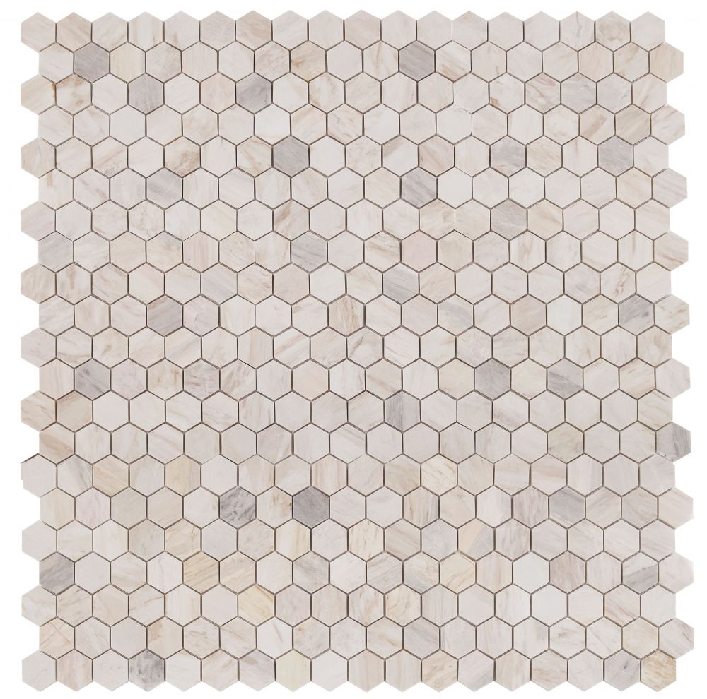 Elysium - Hexagon 2&quot; x 2&quot; Marble Mosaic - Eura Polished