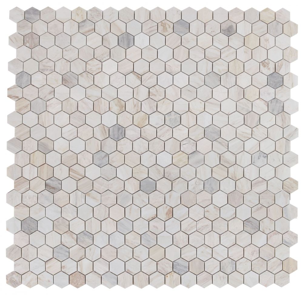 Elysium - Hexagon 2&quot; x 2&quot; Marble Mosaic - Eura Honed