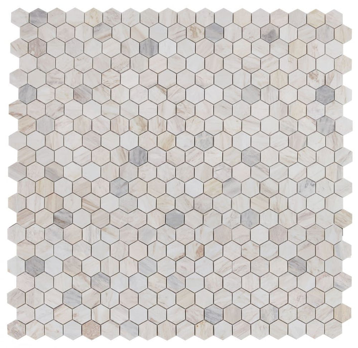 Elysium - Hexagon 2" x 2" Marble Mosaic - Eura Honed