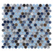 Elysium - Penny Round 11.5 in. x 12.25 in. Porcelain Mosaic - Beach