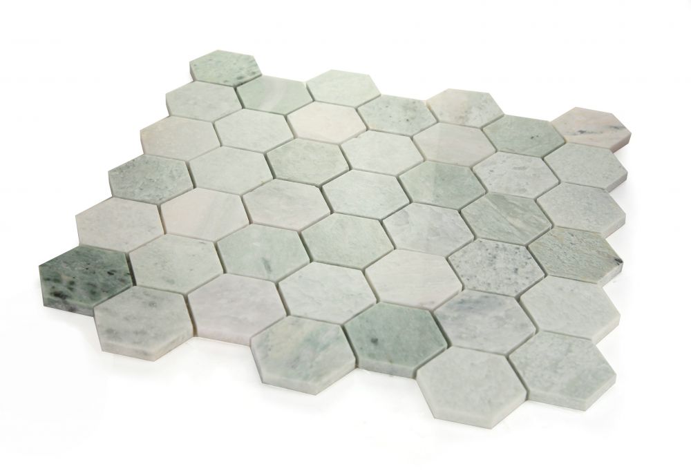 Elysium - Hexagon 2" x 2" Marble Mosaic - Green