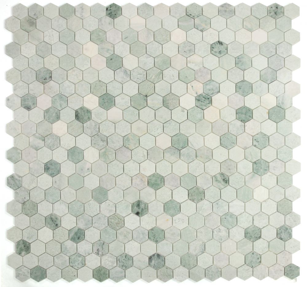 Elysium - Hexagon 2&quot; x 2&quot; Marble Mosaic - Green