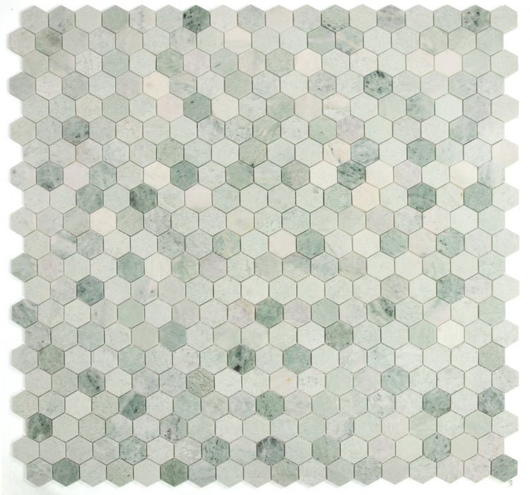 Elysium - Hexagon 2" x 2" Marble Mosaic - Green