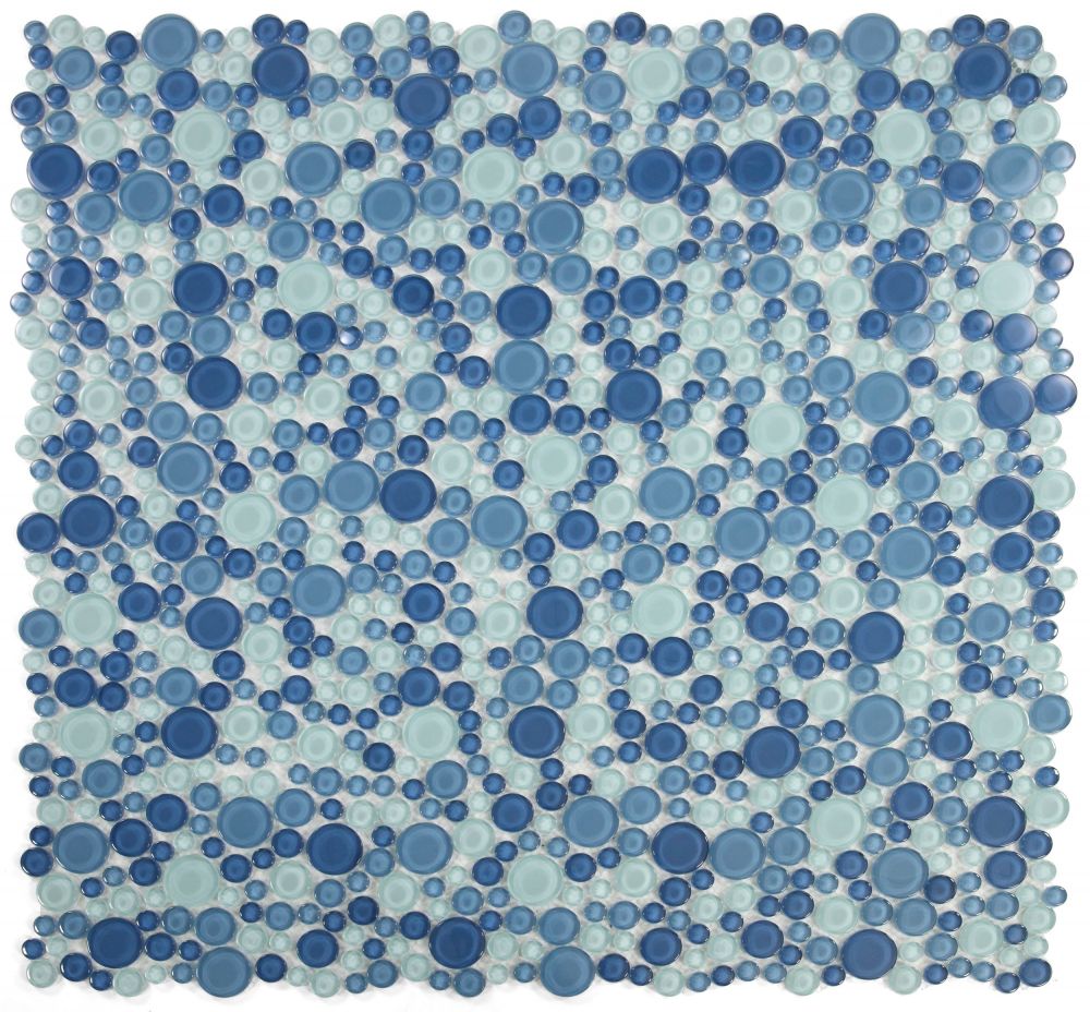 Elysium - Lady 12 in. x 12 in. Glass Mosaic - Blue