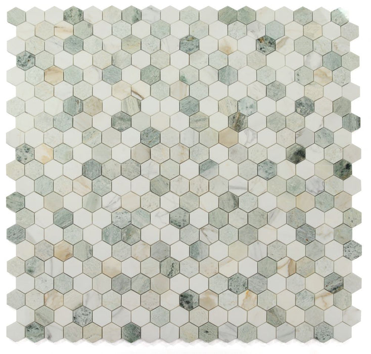 Elysium - Hexagon 2" x 2" Marble Mosaic - Spring
