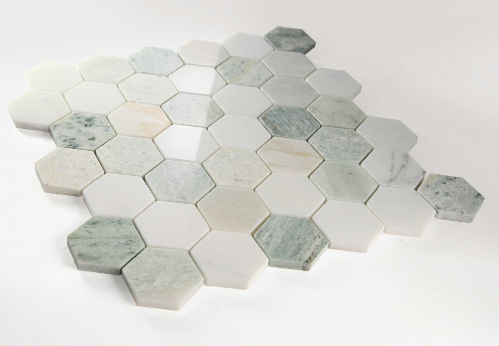 Elysium - Hexagon 2" x 2" Marble Mosaic - Spring
