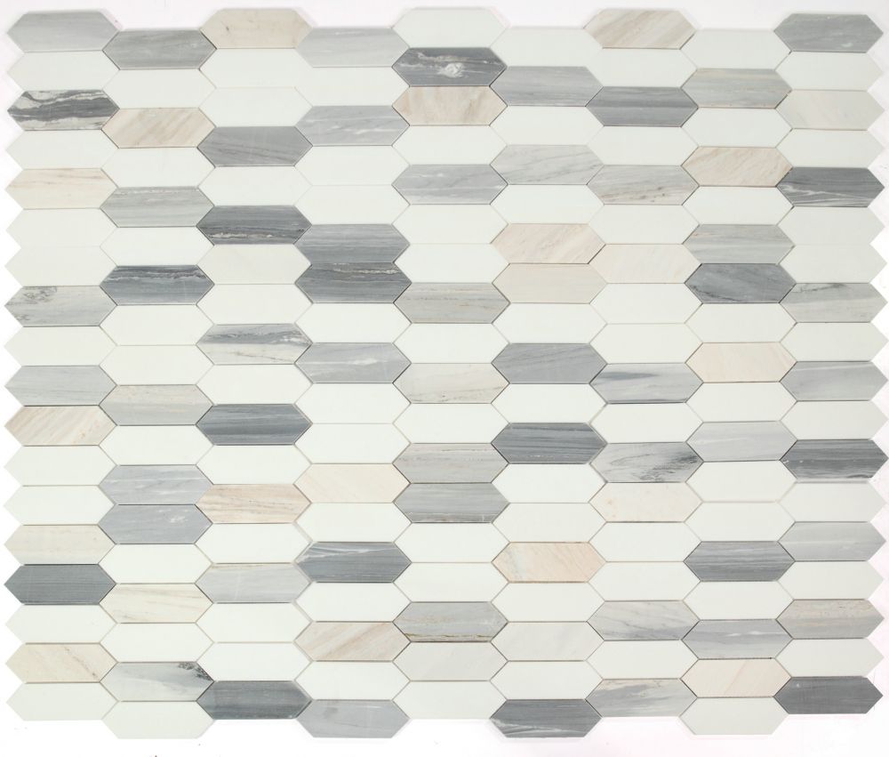 Elysium - Elongated Hex 11.75 in. x 15 in. Marble Mosaic - Blue New