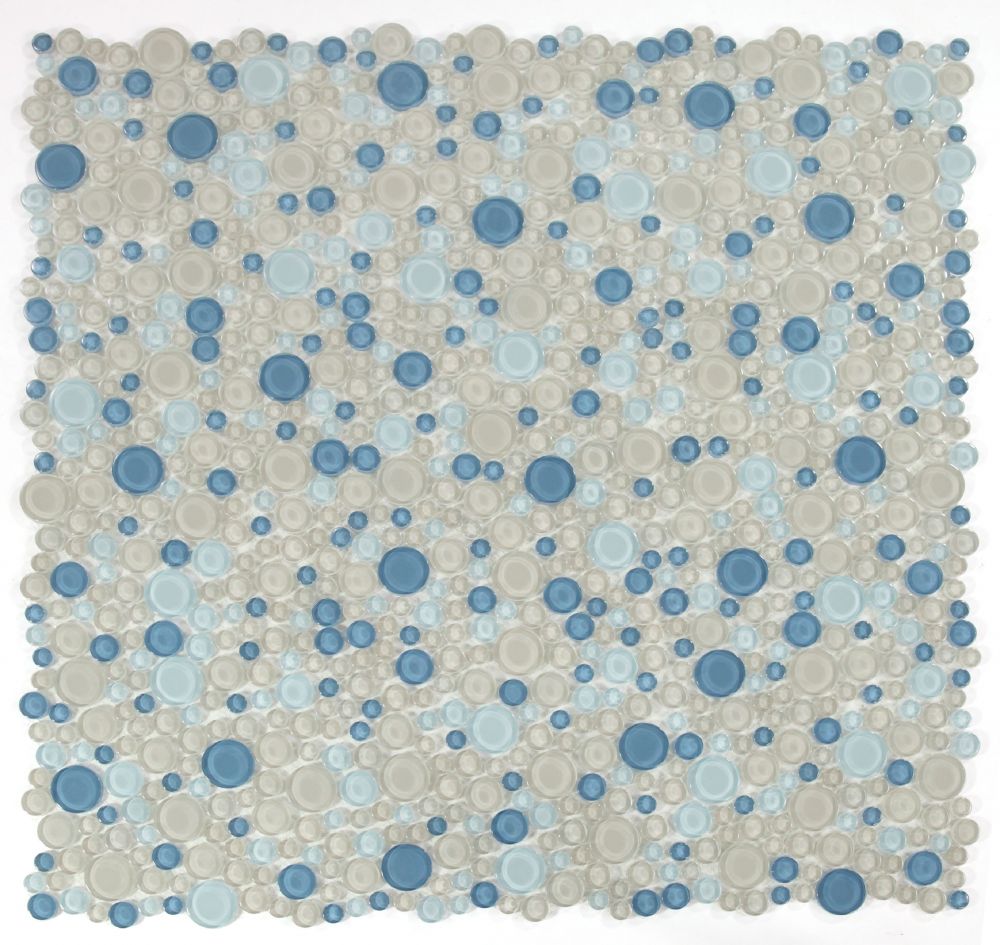 Elysium - Lady 10.75 in. x 10.75 in. Glass Mosaic - Cielo