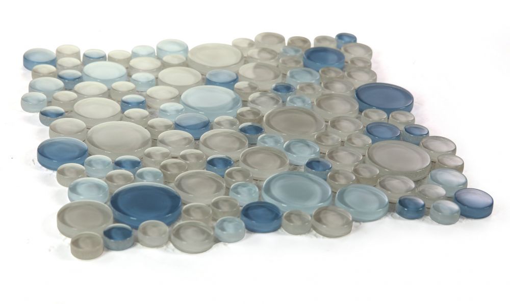 Elysium - Lady 10.75 in. x 10.75 in. Glass Mosaic - Cielo