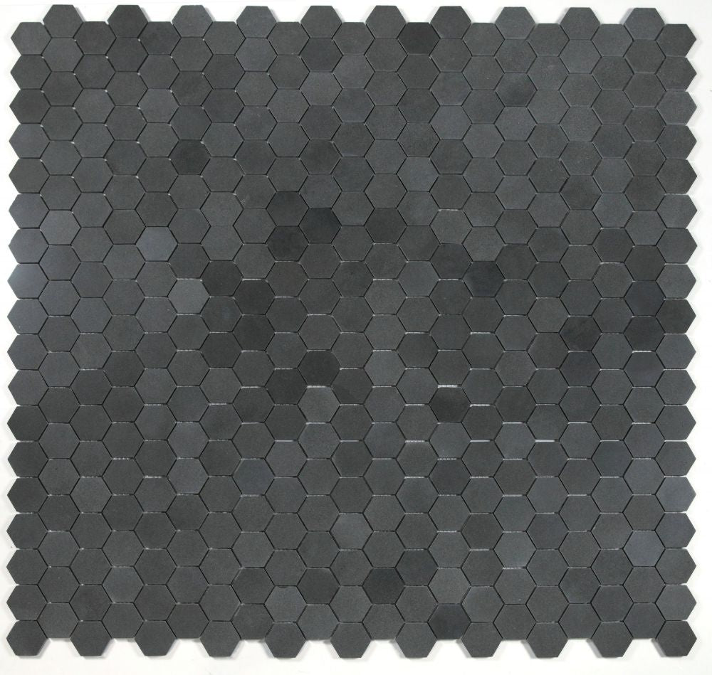 Elysium - Hexagon 2&quot; x 2&quot; Marble Mosaic - Basalt