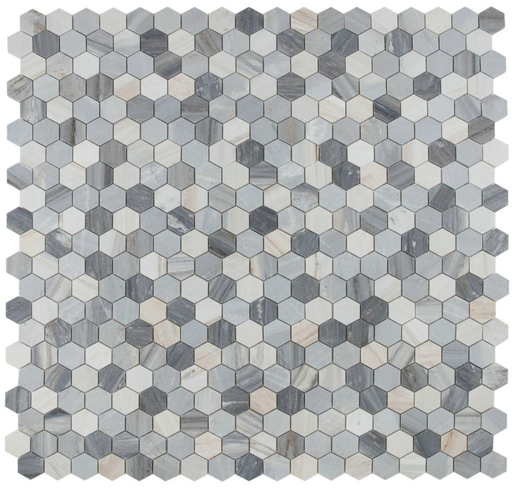 Elysium - Hexagon 2" x 2" Marble Mosaic - Italian Blue