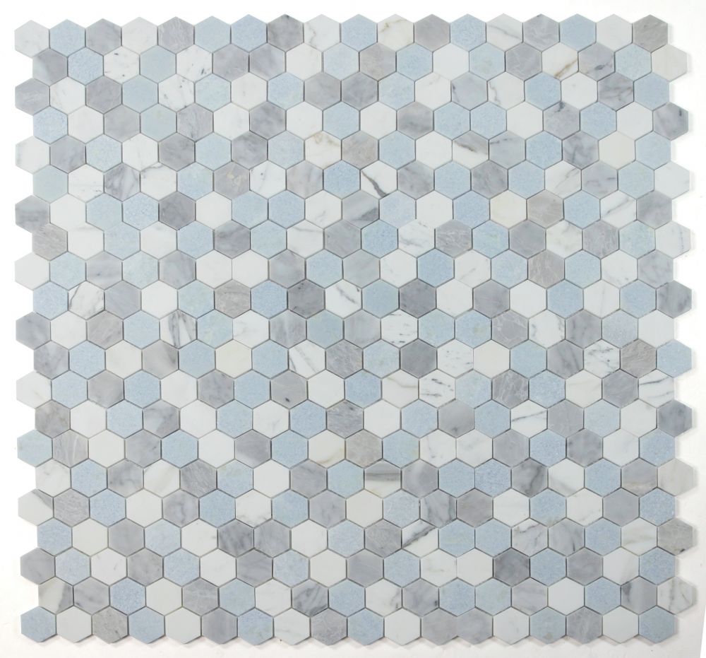 Elysium - Hexagon 2&quot; x 2&quot; Marble Mosaic - Livid