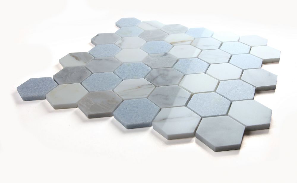 Elysium - Hexagon 2&quot; x 2&quot; Marble Mosaic - Livid