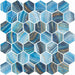 Elysium - Vanguard 11.25 in. x 11.25 in. Glass Mosaic - Hex XL - Onyx Blue