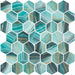 Elysium - Vanguard 11.25 in. x 11.25 in. Glass Mosaic - Hex XL - Onyx Teal