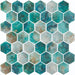 Elysium - Vanguard 11.25 in. x 11.25 in. Glass Mosaic - Hex XL - Onyx Green