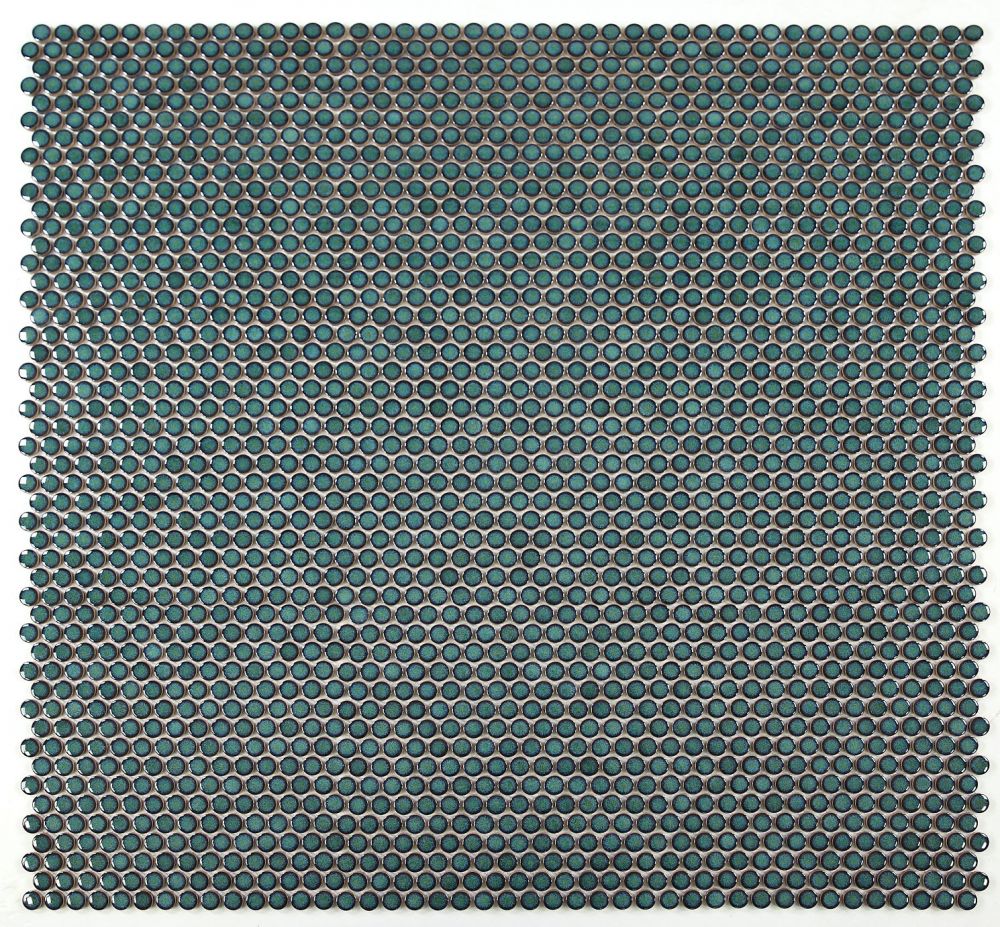 Elysium - Penny Round 11.5 in. x 11.5 in. Porcelain Mosaic - Turquoise