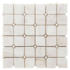 See Elysium - Clipped Marble Squares Mosaic - Wooden White Honed
