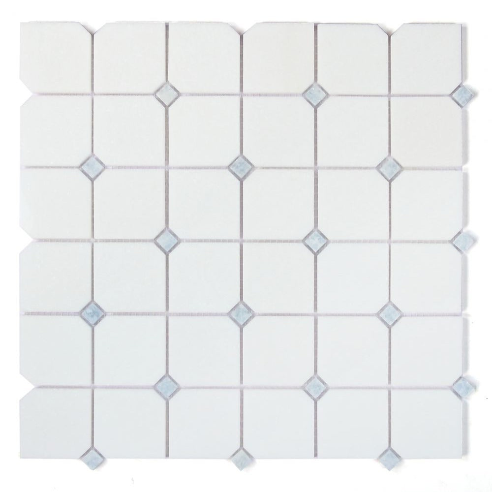 Elysium - Clipped Marble Squares Mosaic - Crystal Ocean