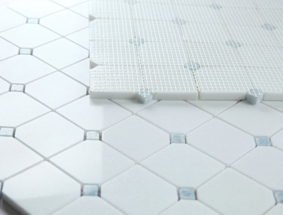 Elysium - Clipped Marble Squares Mosaic - Crystal Ocean